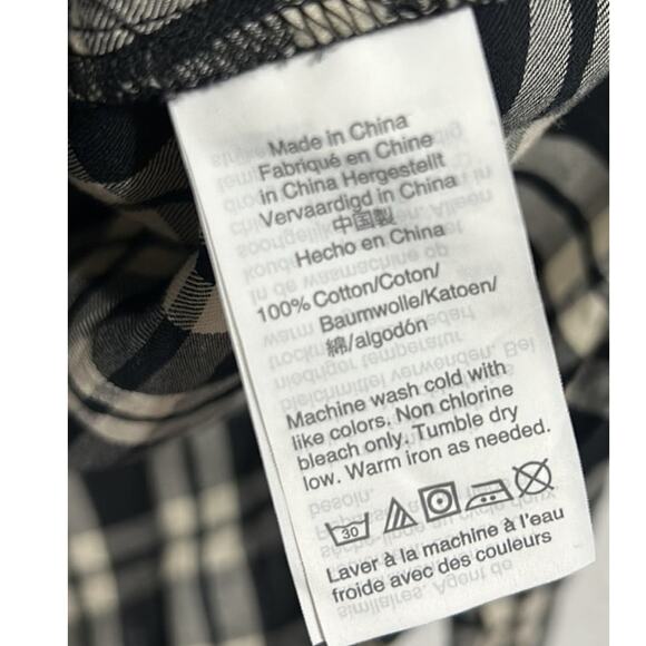 Madewell Wrap-Front Shirt in black and white plaid size xs - Picture 7 of 7